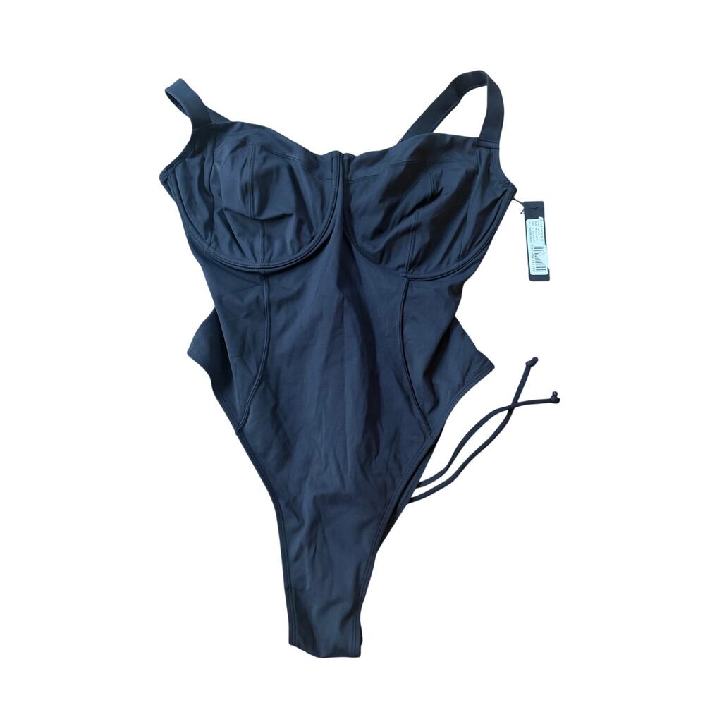 TA3 XL Regular Length H/I Cup One-piece Swimsuit Black High cut Lifty NWT - Picture 4 of 7